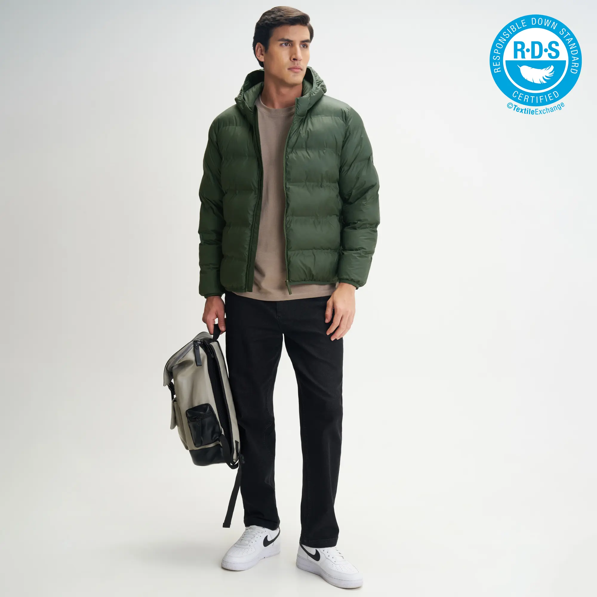 Ultra-Warm Puffer Jacket- Army Green - Image 3