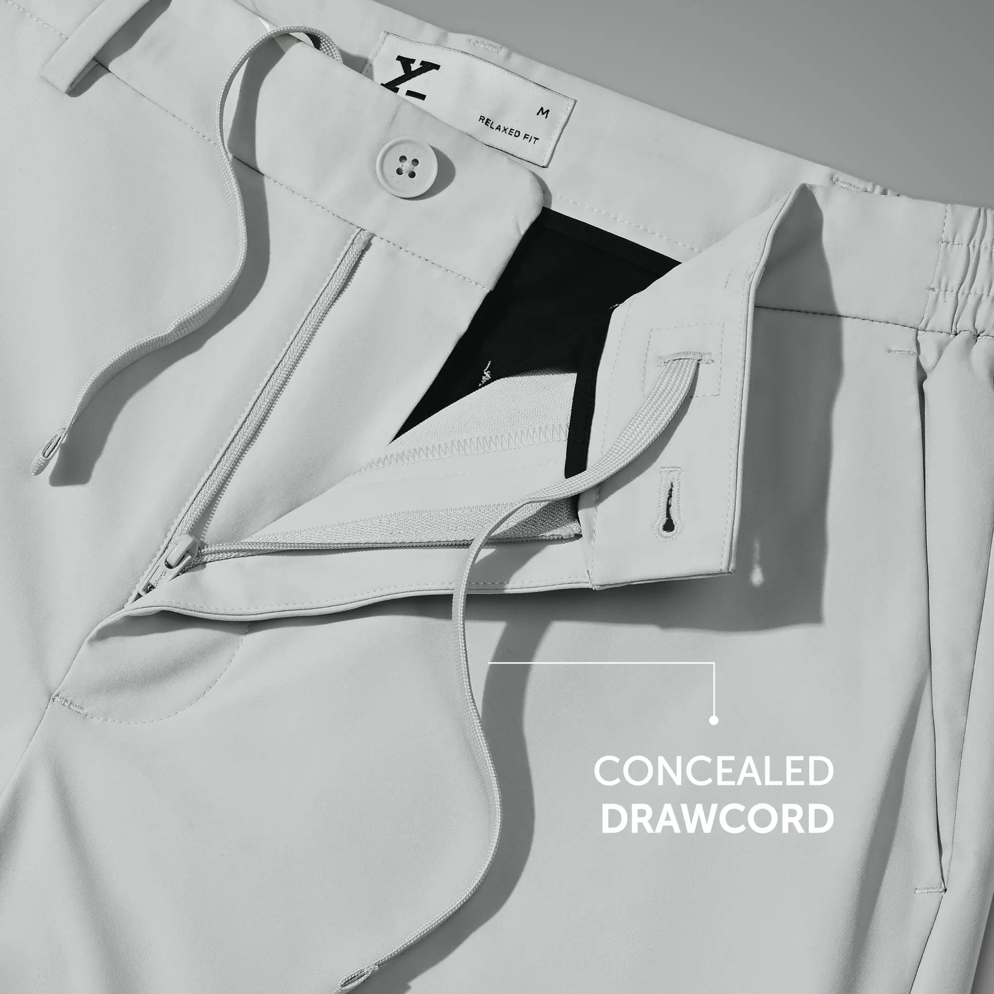 VELOCITY: Soft Stretch Pants - Straight Fit Chrome White - Image 3