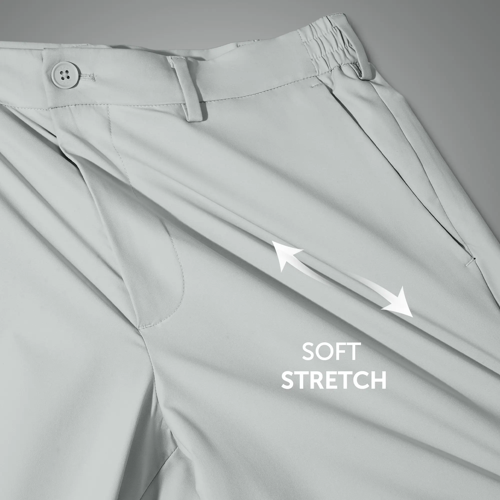 VELOCITY: Soft Stretch Pants - Straight Fit Chrome White - Image 4