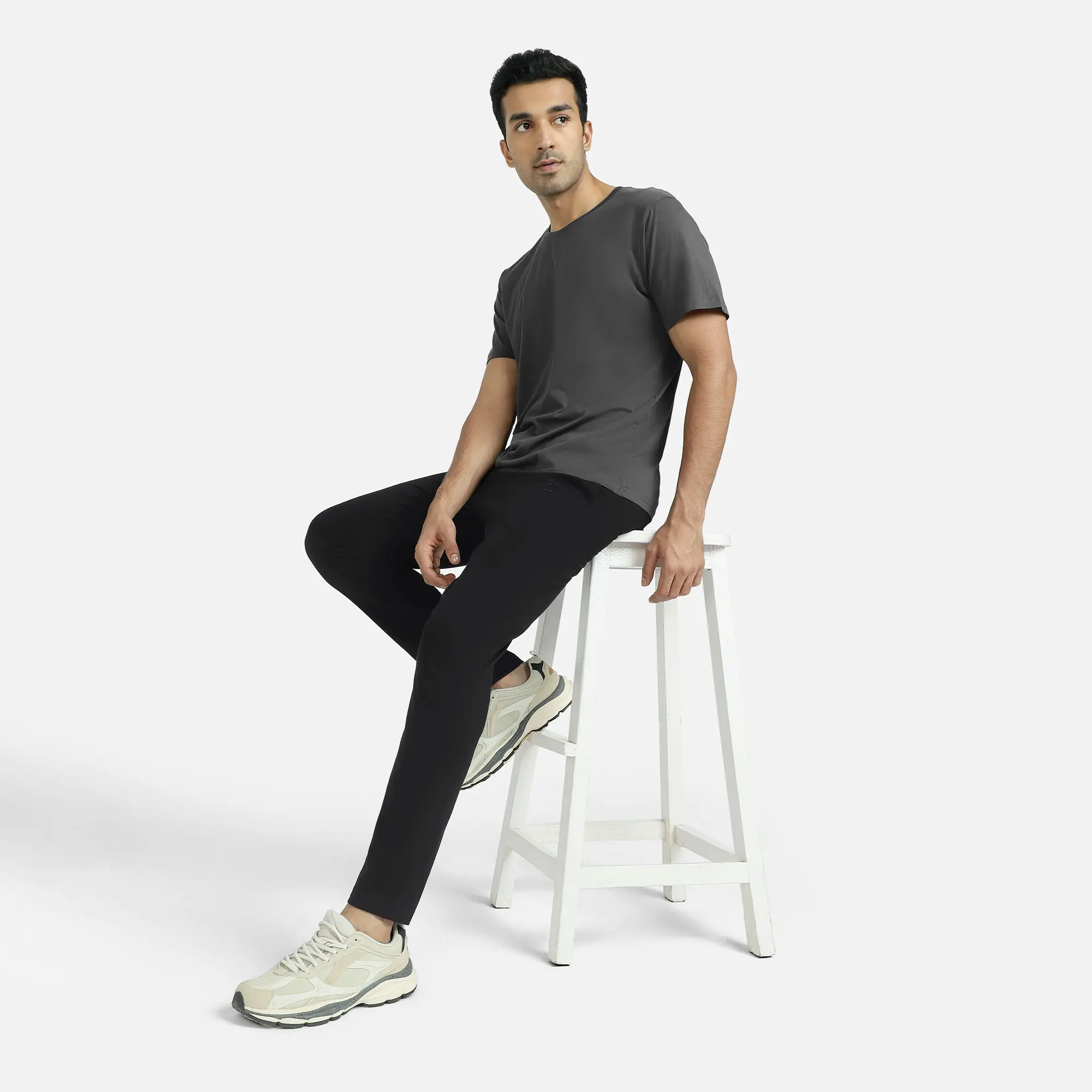 Nova Cotton Rich Track Pants Pitch Black - Image 4