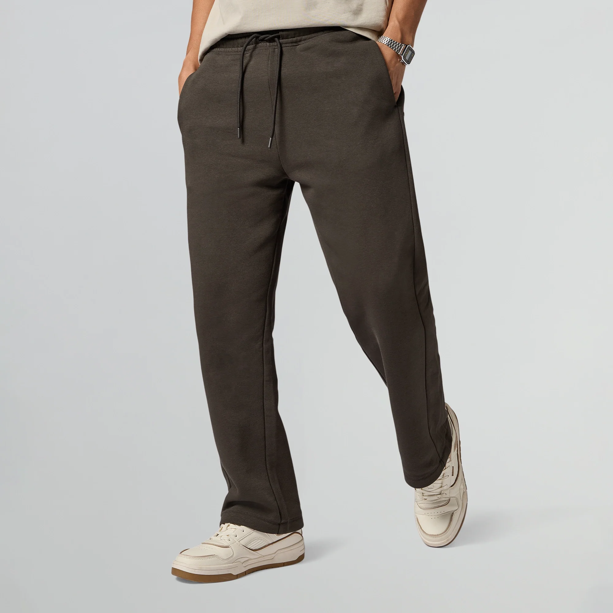 Pulse French Terry Cotton Blend Sweatpants Malt Brown - Image 4
