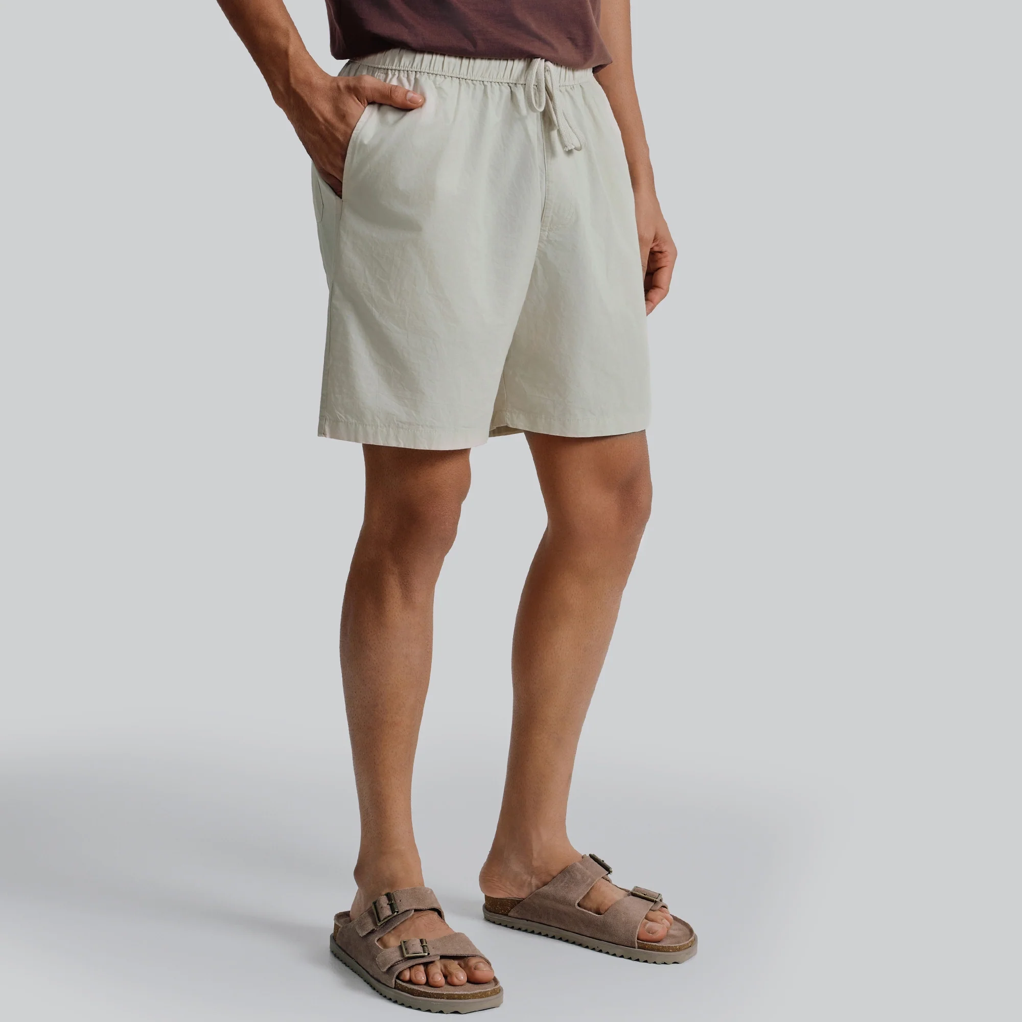 Zen Cotton Easy Shorts Ivory Latte - Image 2