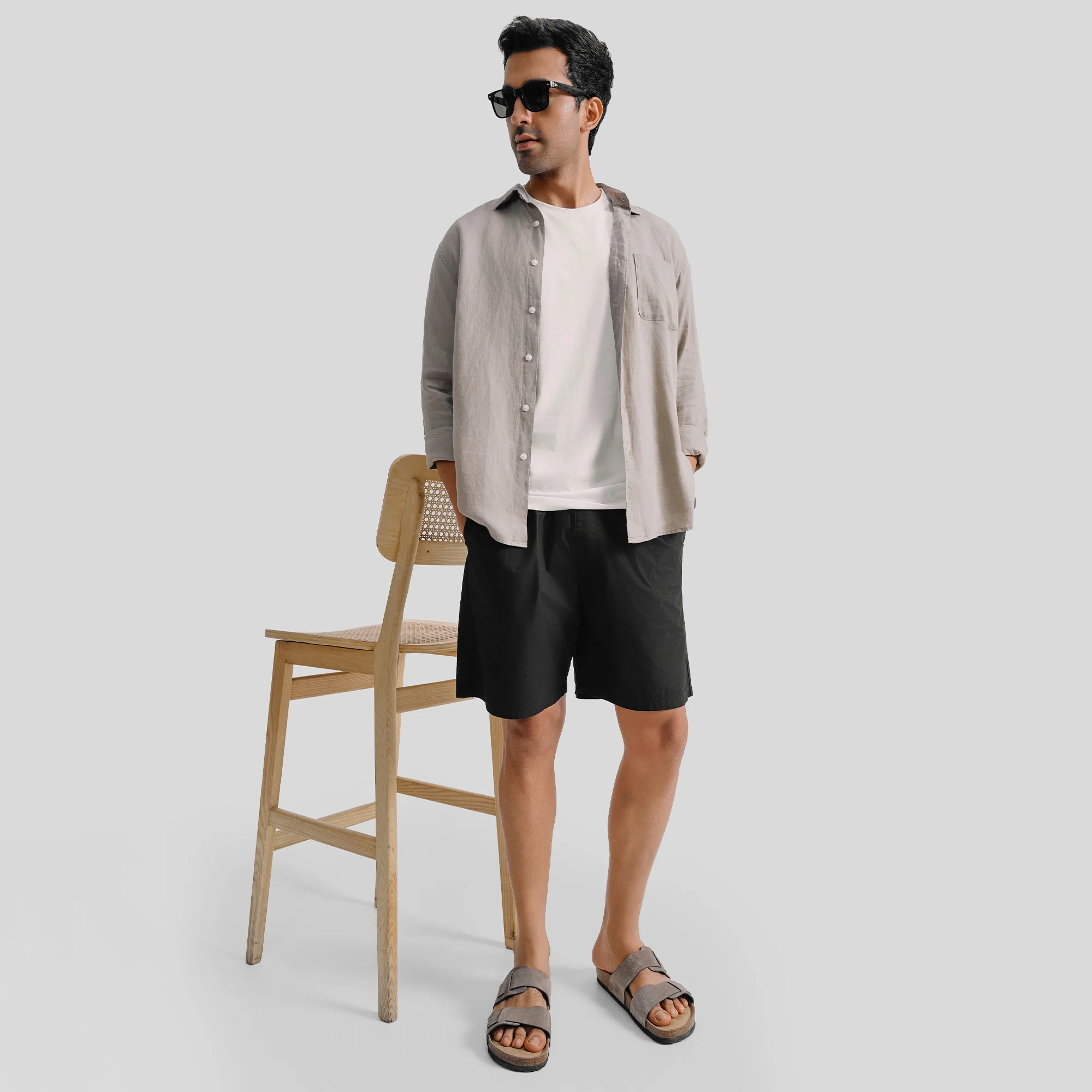 Zen Cotton Easy Shorts Pitch Black - Image 3